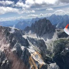 Flugwegposition um 11:55:34: Aufgenommen in der Nähe von 39030 Sexten, Autonome Provinz Bozen - Südtirol, Italien in 3129 Meter